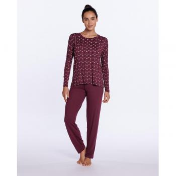 Pijama de Mujer Largo en Modal Granate