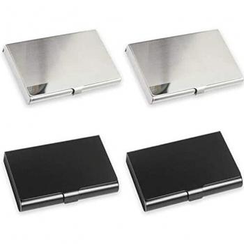 Porte-carte de crédit en acier inoxydable miroir (4 unités)