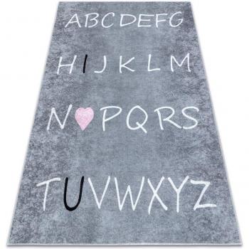 Tapis Alphabet Lavable pour Enfants 200x290 cm Gris