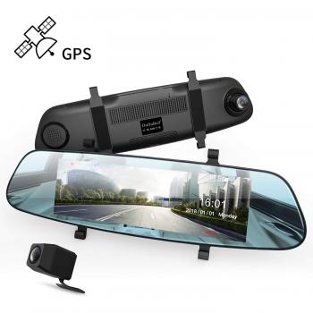 DuDuBell 7 Dashcam – Rückspiegel Monitor, GPS, HDR, 1080p Front & 720p Rückfahr