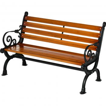Panchina da Giardino in Alluminio e Legno a Doghe, 120x64x79cm