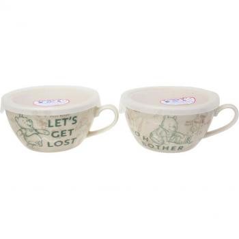 Winnie‑Pooh Picnic Tableware: Disney Soup Cups for Two (310 ml each, Lid Included)