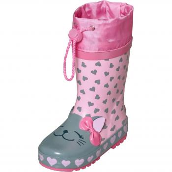 Roze Playshoes kattenoërgummi voor baby's