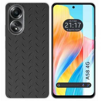 Funda de Silicona para Oppo A58 4G con Diseño Metálico y Dibujos