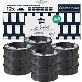 Tommee Tippee Nachfüllkassette für Twist & Click Advance Windeleimer 12er Set