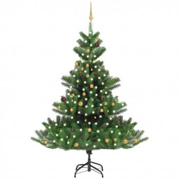 Sapin de Noël artificiel Vert 240cm avec LED et boules