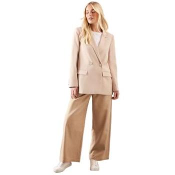 Female Wallis Taupe Double‑Breasted Blazer, 16