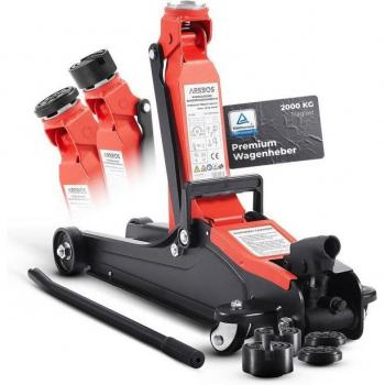 Cric hydraulique droit AREBOS 2T, 4 supports inclus