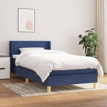 Lit simple avec sommier à lattes et matelas bleu 100x200 cm