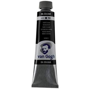 Ölmalerei‑Farbe von VAN GOGH – Elfenbeinschwarz S1, 40 ml, hohe Farbdichte, fortgeschrittenes Niveau