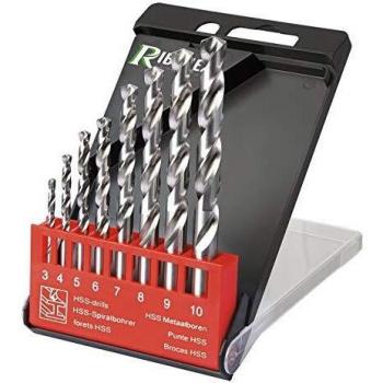 RIBIMEX Satz von 8 Metall-HSS-Bohrern M2