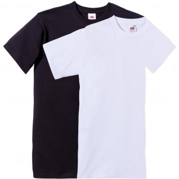Fruit of the Loom T-Shirt, 2er-Pack, schwarz/weiß, Größe L