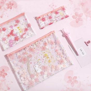 Sequin Cherry Blossom Document Pouch