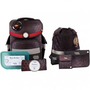 SCHOOL-MOOD® Schulranzen »Timeless, Mika (Drache)«, retroreflektierende Flächen, mit LED-Patchy; aus recyceltem Material