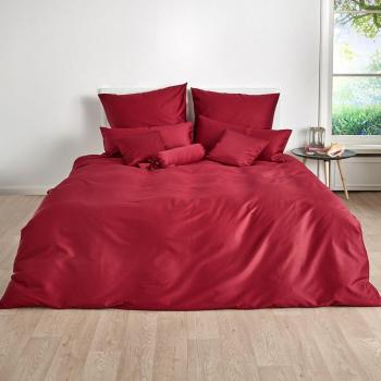 Traumschlaf Mako-Satin Kissenbezug in Bordeaux – Einzelgröße 40x40 cm