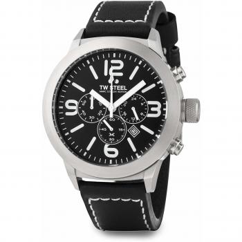 Stahlherren-Quarzanalog (TWMC33) – Lederarmband