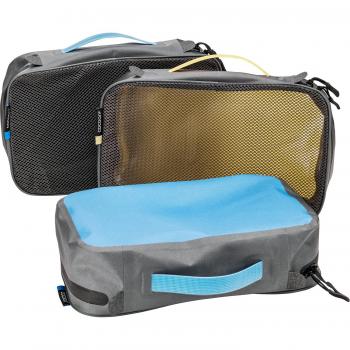 Staubsack Cocoon L – Packwürfel mit offenem Netzdeckel, Grau