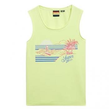 Superdry Tank Top Jaune 100% Coton Femme