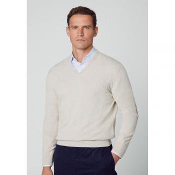 Maglione Merino Ecru Scollo A V 2XL Hackett