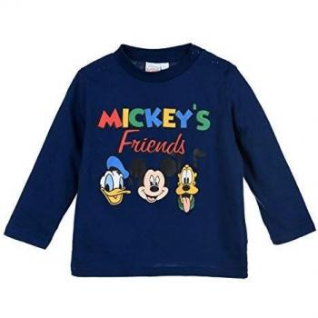 Long Sleeve Mickey Mouse Baby Boy T-Shirt (Navy)