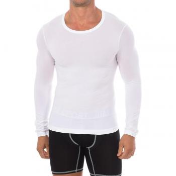 Intimidea Men's 200079 Long Sleeve Under Shirt, White Polyamide, Medium/Large