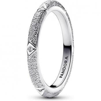 Anello Pandora ME argento con texture e gemme 52