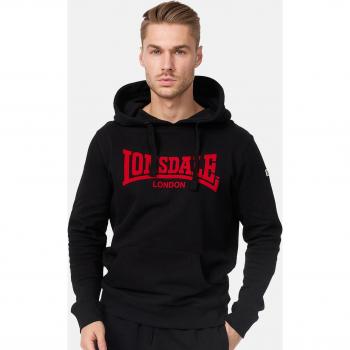 Lonsdale Felpa Uomo “One Tone” Nero con Cappuccio – Taglia M a XXL