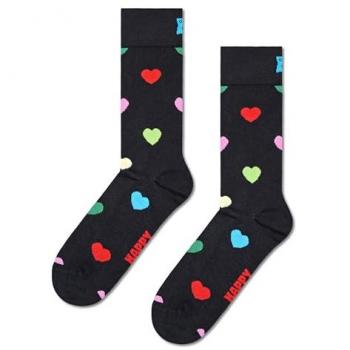 Chaussettes à Motif Cœur Noires pour la Saint-Valentin