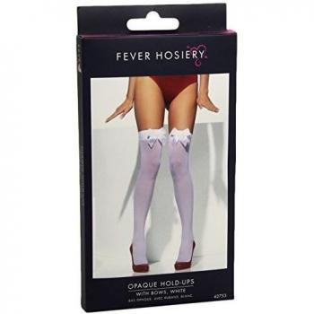 Silk‑Soft White Hold‑Ups with Matching Bows