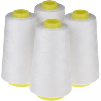 4 Black Sewing Thread Cones (3000 Yards Each, Polyester) for Sewing Machine and Hand