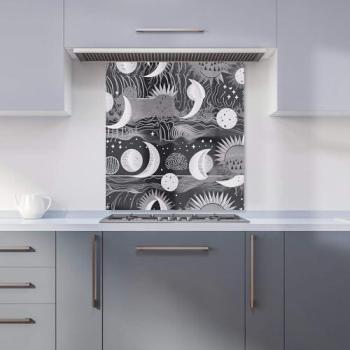 Monochrome Moon/Sun Ceiling Tile – 700 × 650 mm