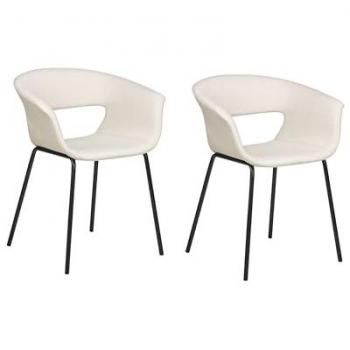 Conjunto de 2 sillas de comedor elma beige claro