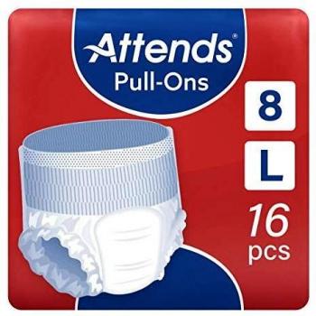 Attends 207468 Pantalon d'incontinence Pull Ons Niveau 8, L (lot de 16)