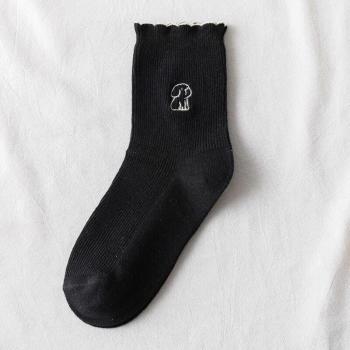 Cute Student Style Autumn and Winter Puppy Lace Socks
