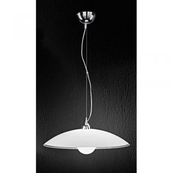 Perenz Skirt Lampada a Sospensione Moderna in Vetro D.55, Bianco e Trasparente, 1 Luce E27