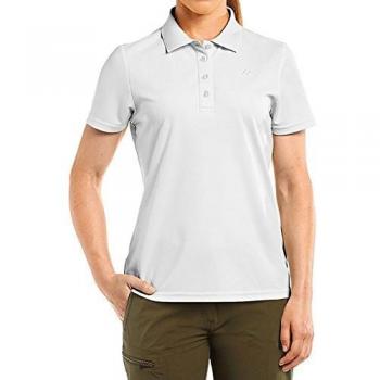 Maier Sports Funktionsshirt Ulrike – Damen Polo, Weiß, Gr. 52, schnelltrockend, 100 % Polyester