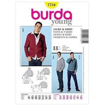 Patron Burda 7734 Ensemble Veste et Chemise pour Homme
