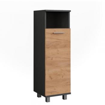 Meuble Ilias pour Salle de Bain 30.2x190cm en Anthracite et Chêne Doré