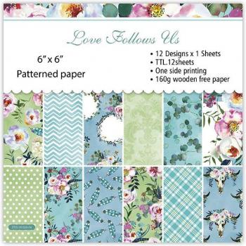 12Pcs Floral Design Scrapbook Papers