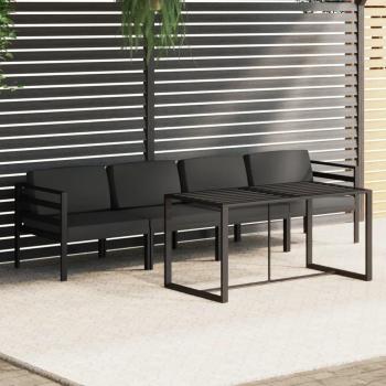 Confort Jardin VidaXL – Set de 5 chaises avec coussins aluminium anthracite