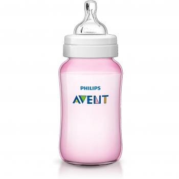 Biberón Classic Rosa de 330 ml con Tetina de Flujo Variable Philips Avent