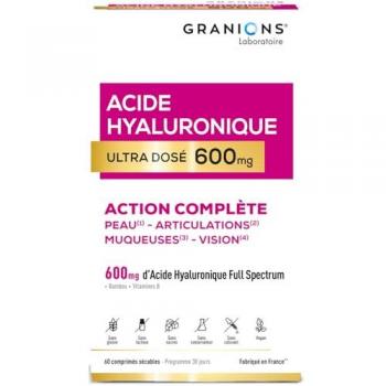 Granions 600 mg Hyaluron Ultra, Vegan, Voor Huid & Slijmvliezen – 60 Tabletten