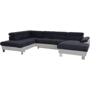 COTTA U-Form Sofa Komaris mit verstellbarem Kopfteil und RGB-LED