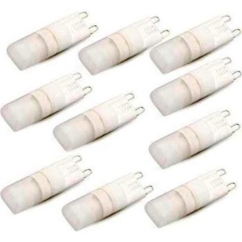SODIAL (R) 10 x Luz LED blanca cálida G9 1W 3500K AC220-240V 100LM