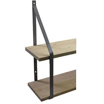 Étagère murale en bambou double 60x19 cm