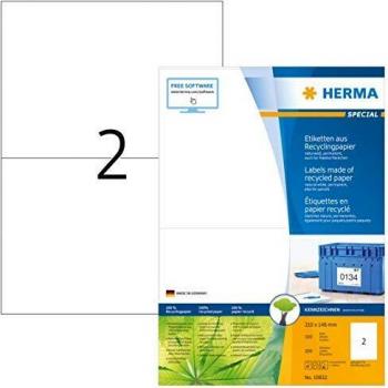 HERMA 10832, Recycling Etiketten, naturweiß, 210x148 mm, Recyclingpapier matt, 100 Blatt