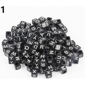 100pc Mixed English Letter Beads for Charms and Bracelets