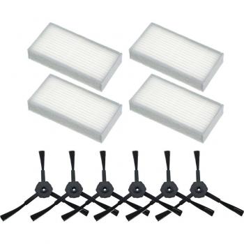 Juego de filtros HEPA y cepillos laterales para CHUWI ilife v5s, v5, x5, ilife V3s, v3s pro, v3l, v5s pro, v50, 6 uds