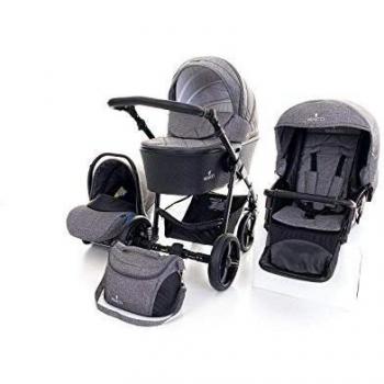 Poussette Canne Bébé 3 En 1 Haute Qualité