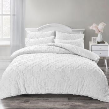 Shabby Chic White King Duvet & Twin Pillowcase Collection